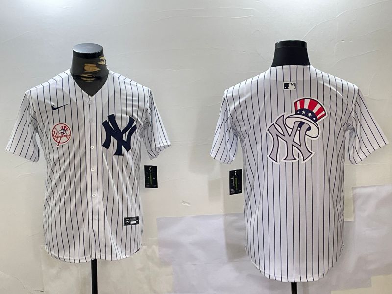Men New York Yankees Blank White stripe Game 2024 Nike MLB Jersey style 102715->new york yankees->MLB Jersey